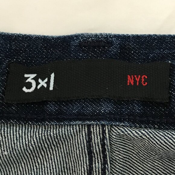 3x1 NYC Jeans Men 32x37 Blue Mid Rise Distressed Button Fly Medium Wash Stretch - Picture 3 of 12